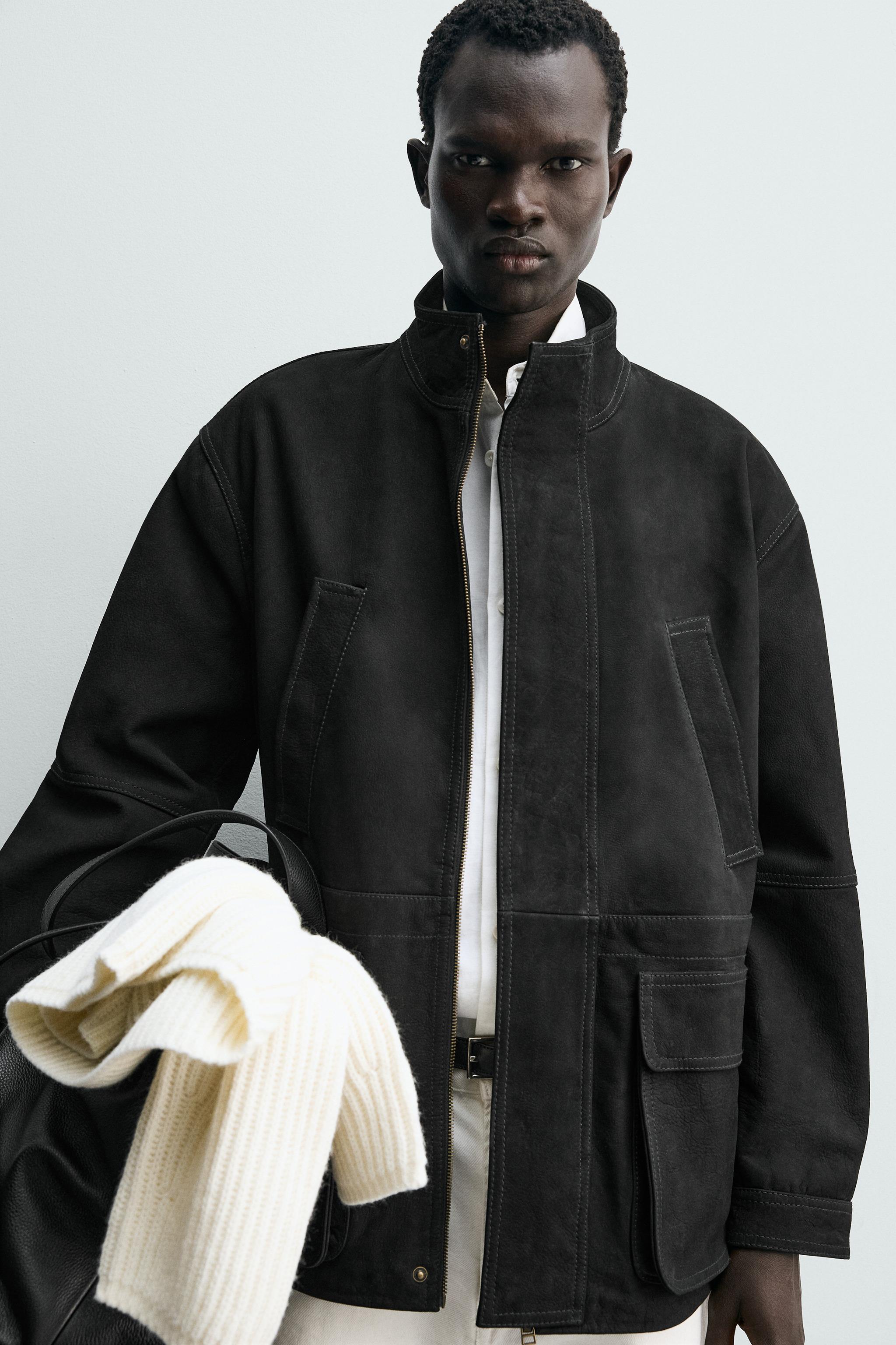 LEATHER RELAXED FIT PARKA